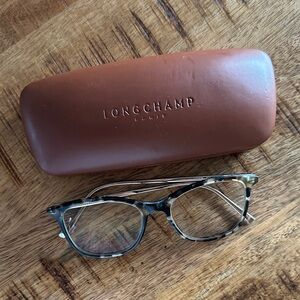 Longchamp Brown Case with Tortoise Shell Glasses